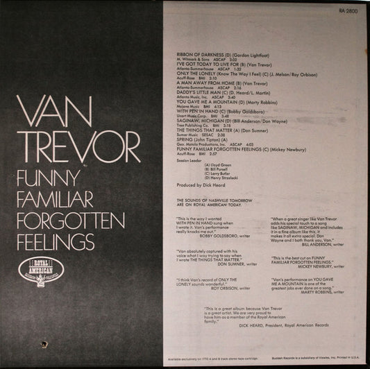Van Trevor : Funny Familiar Forgotten Feelings (LP, Album)