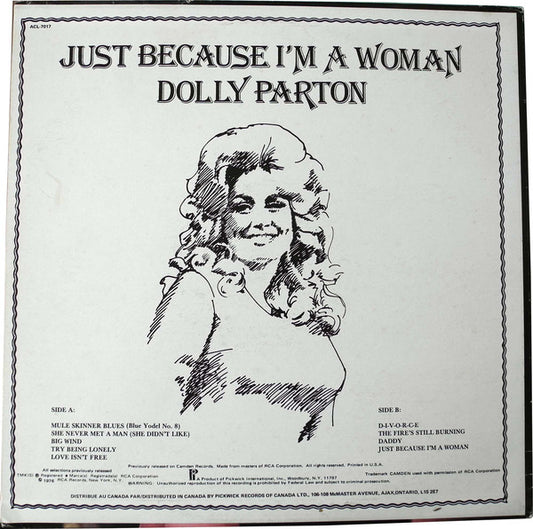 Dolly Parton : Just Because I'm A Woman (LP, Comp)