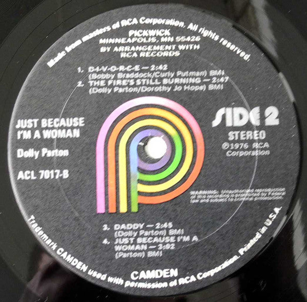 Dolly Parton : Just Because I'm A Woman (LP, Comp)