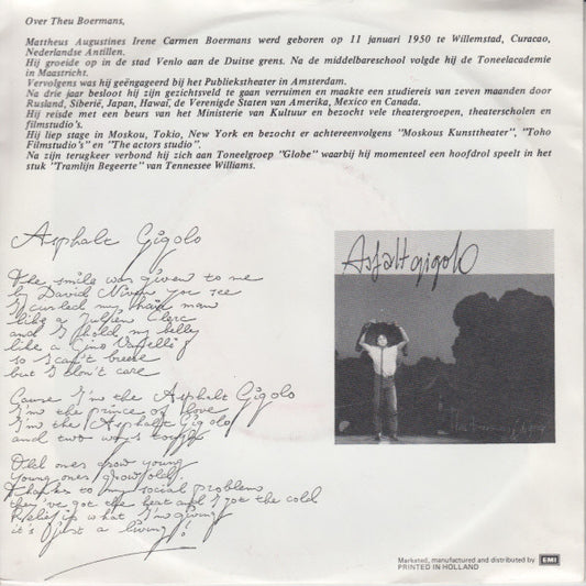 Theu Boermans & "De Groep" : Asphalt Gigolo / Bedtijd (7", Single)
