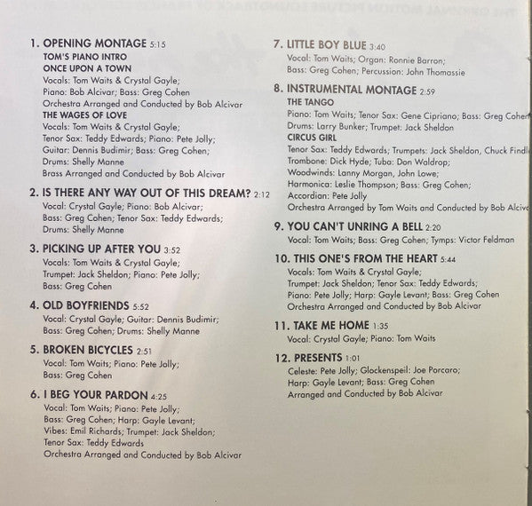 Tom Waits And Crystal Gayle : One From The Heart - The Original Motion Picture Soundtrack Of Francis Coppola's Movie (CD, Album)