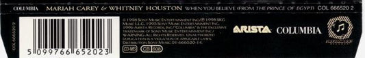 Mariah Carey & Whitney Houston : When You Believe (From The Prince Of Egypt) (CD, Maxi)