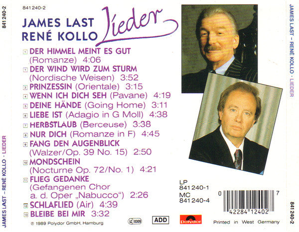 James Last - René Kollo : Lieder (CD, Album)