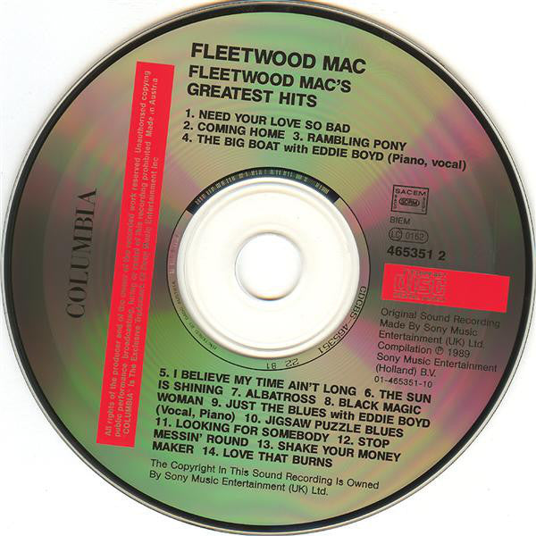 Fleetwood Mac : Fleetwood Mac's Greatest Hits (CD, Comp, RE, RP)