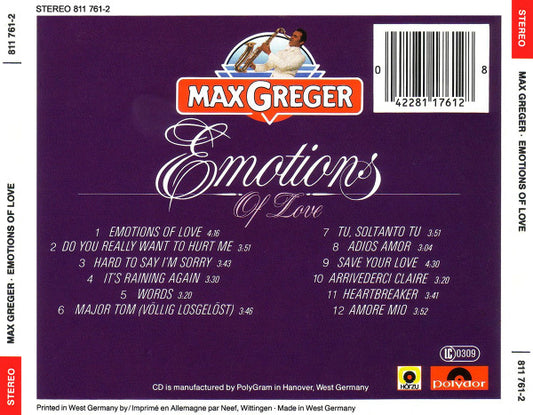 Max Greger : Emotions Of Love (CD, Album)