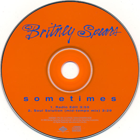 Britney Spears : Sometimes (CD, Single, Car)
