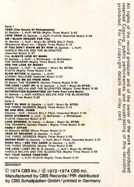 Various : Phillysound - The Fantastic Sound Of Philadelphia (Cass, Comp, Club)