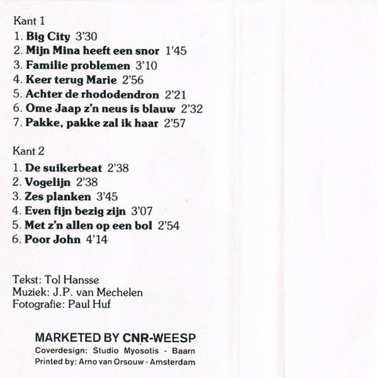 Tol Hansse : Moet Niet Zeuren! (Cass, Album)