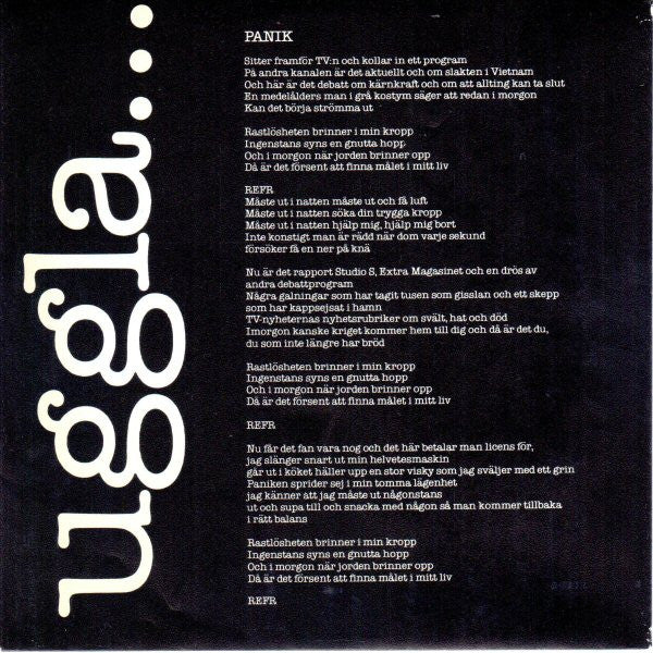 Magnus Uggla : Apati (7", Single)
