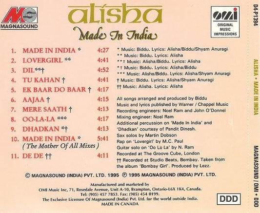 Alisha Chinai : Made In India (CD, Album)