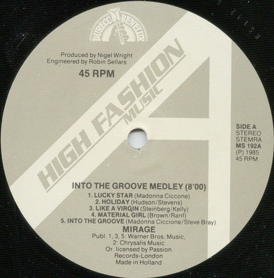 Mirage (12) : Into The Groove Medley - The Madonna Hits (12")