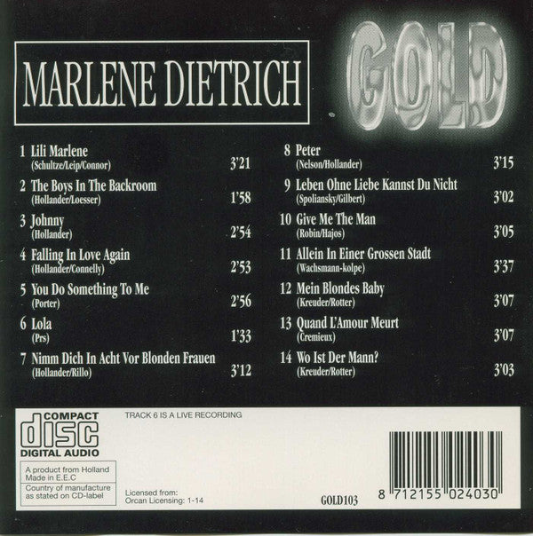 Marlene Dietrich : Gold (CD, Comp)