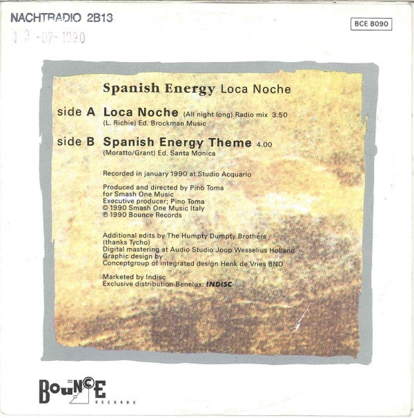 Spanish Energy : Loca Noche (7", Single)