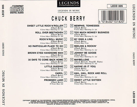 Chuck Berry : Legends in Music (CD, Comp)