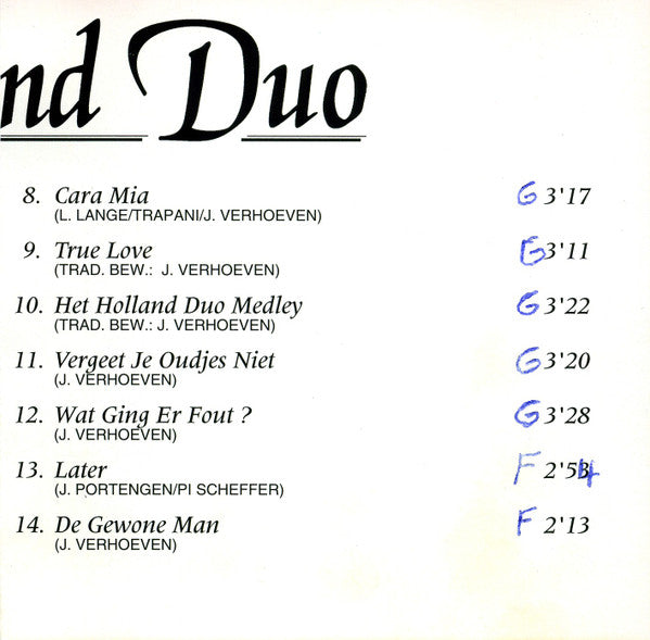 Het Holland Duo : Geen Ander Als Jij (CD, Album)