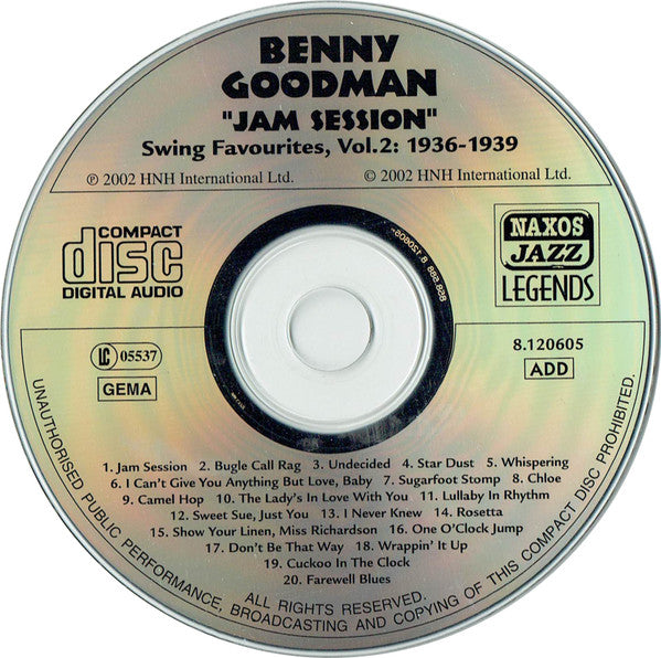 Benny Goodman : Jam Session (Swing Favourites Vol. 2 1936-1939) (CD, Comp)