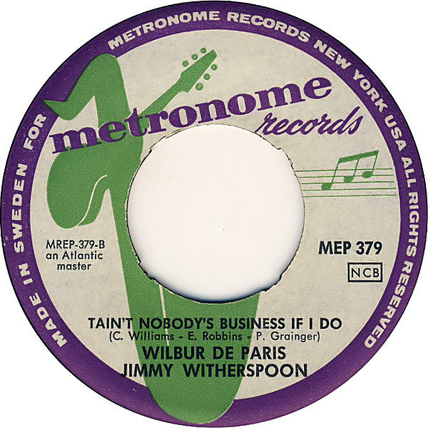 Wilbur De Paris, Jimmy Witherspoon : Wilbur De Paris Plays & Jimmy Witherspoon Sings New Orleans Blues Vol. 1 (7", EP)