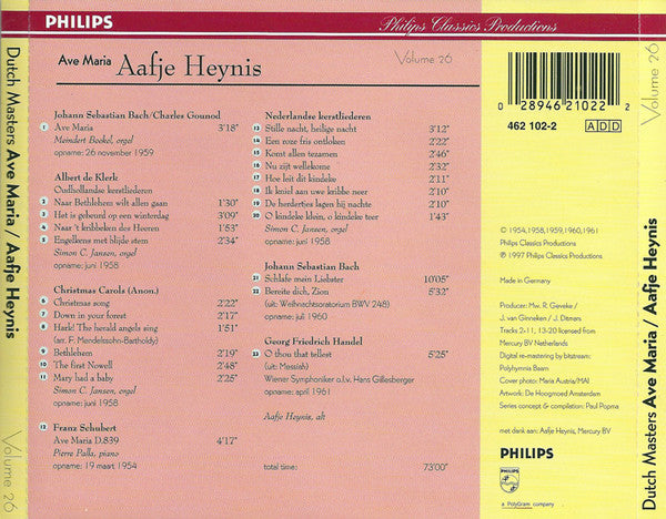 Aafje Heynis : Ave Maria (CD, Album, Comp, Mono)
