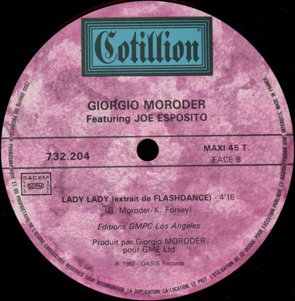 Giorgio Moroder Featuring Joe Esposito : A Love Affair / Lady Lady (12", Maxi)