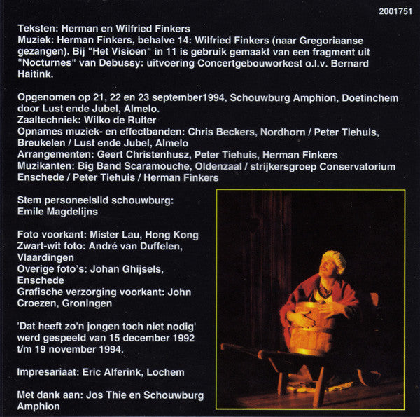 Herman Finkers : Dat Heeft Zo'n Jongen Toch Niet Nodig (CD, Album, RP)