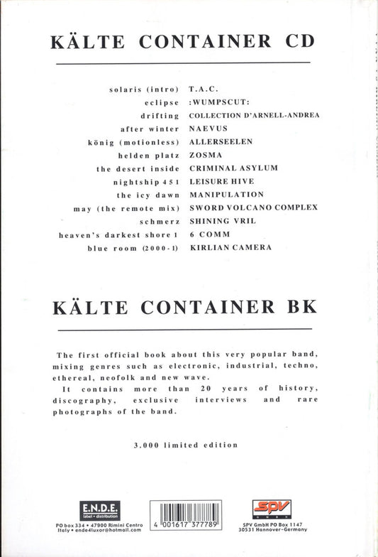 Various vs Kirlian Camera : Kälte Container (CD, Comp, Ltd, Boo)