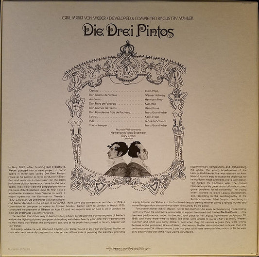 Carl Maria von Weber, Gustav Mahler, Lucia Popp, Werner Hollweg, Hermann Prey, Kurt Moll, Franz Grundheber, Kari Lövaas, Jeanette Scovotti, Heinz Kruse, Gary Bertini, Münchner Philharmoniker, Nederlands Vocaal Ensemble : Die Drei Pintos (3xLP, Album + Box)