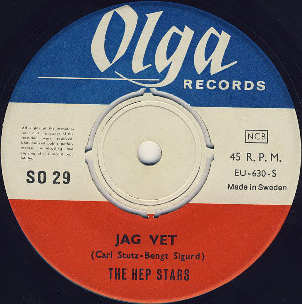 The Hep Stars : I Natt Jag Drömde / Jag Vet (7", Single, Big)