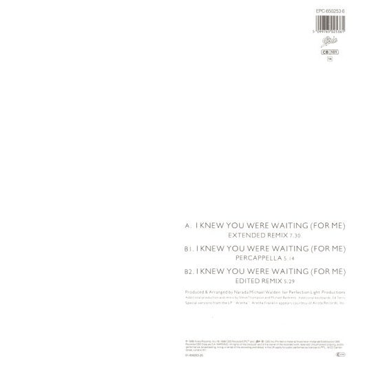 Aretha Franklin & George Michael : I Knew You Were Waiting (For Me) (12", Maxi)