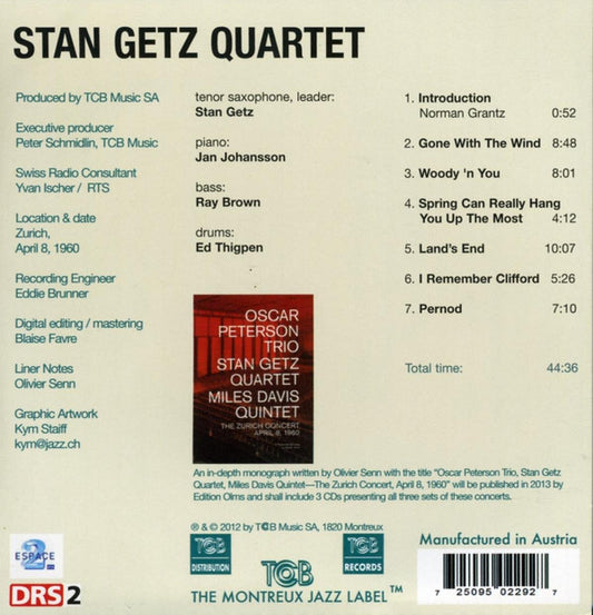 Stan Getz Quartet : Stan Getz Quartet (CD, Album)