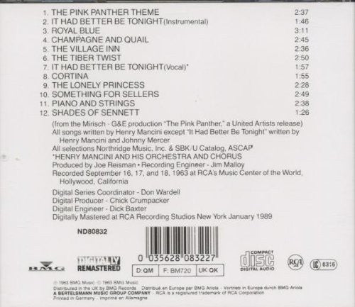 Henry Mancini : The Pink Panther (Music From The Film Score) (CD, Album)