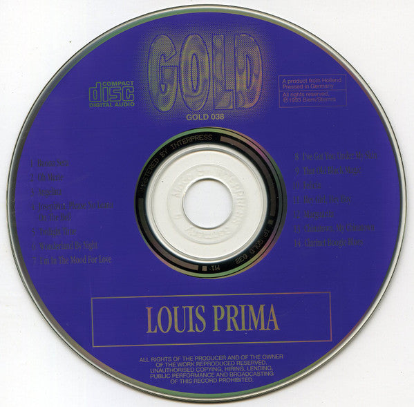 Louis Prima : Gold (CD, Comp)