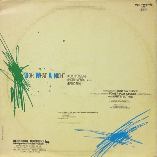 Zanna : Ooh What A Night (12")