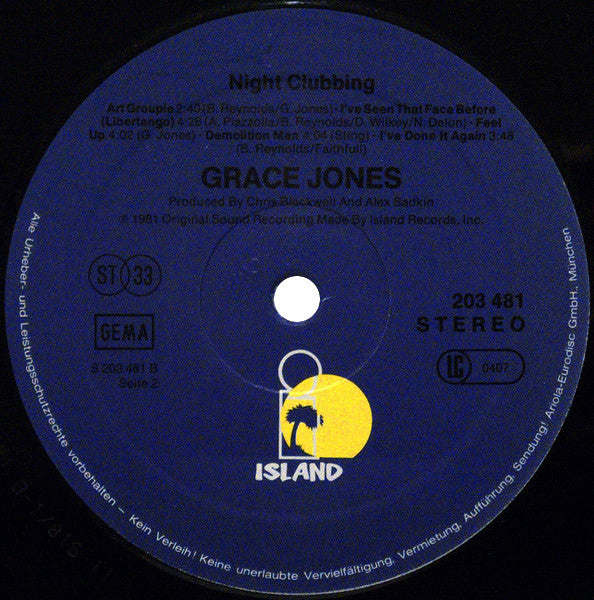 Grace Jones : Nightclubbing (LP, Album)