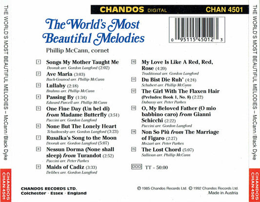 Phillip McCann With The Black Dyke Mills Band, Peter Parkes (2), Iain Robertson (2) : The World's Most Beautiful Melodies (CD, RE, RP)
