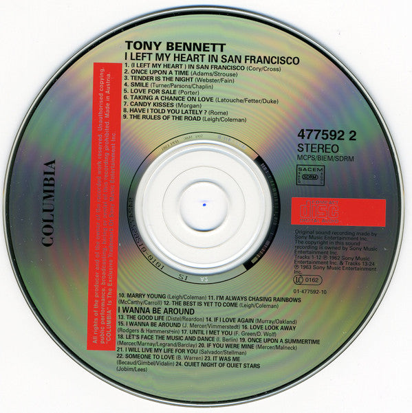 Tony Bennett : I Left My Heart In San Francisco / I Wanna Be Around (CD, Comp, RM)