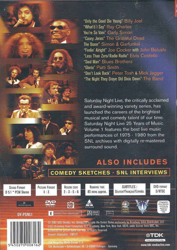 Various : Saturday Night Live - 25 Years Of Music Vol 1 (DVD-V, NTSC)