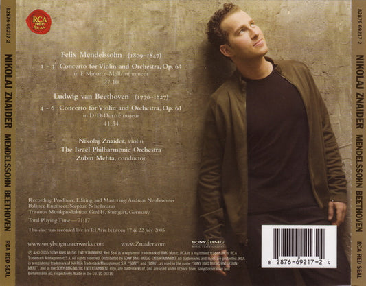 Ludwig van Beethoven . Felix Mendelssohn-Bartholdy, Nikolaj Znaider, Israel Philharmonic Orchestra, Zubin Mehta : Violin Concertos (CD)