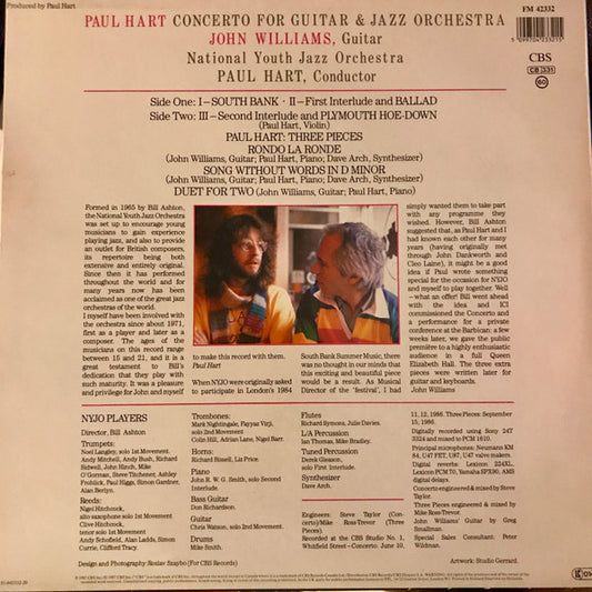 John Williams (7), National Youth Jazz Orchestra - Paul Hart (2) : Plays Paul Hart Concerto For Guitar & Jazz Orchestra (LP)