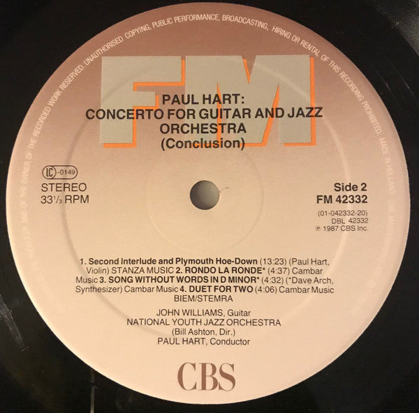 John Williams (7), National Youth Jazz Orchestra - Paul Hart (2) : Plays Paul Hart Concerto For Guitar & Jazz Orchestra (LP)