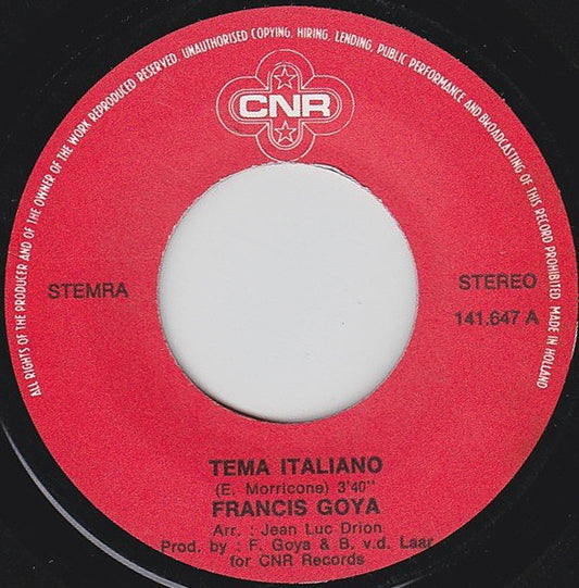 Francis Goya : Tema Italiano (7", Single)