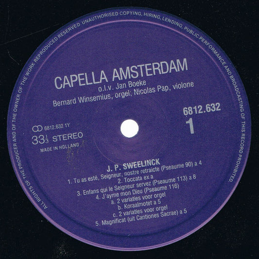 Jan Pieterszoon Sweelinck - Cappella Amsterdam ~ Jan Boeke ~ Bernard Winsemius : J.P. Sweelinck (LP, Album)