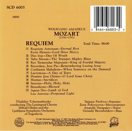 Wolfgang Amadeus Mozart : Requiem (CD, Album)