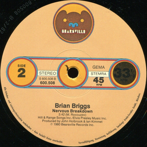 Brian Briggs : Combat Zone / Nervous Breakdown (12")