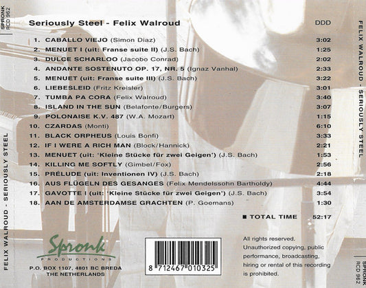 Felix Walroud : Seriously Steel (CD, Album)