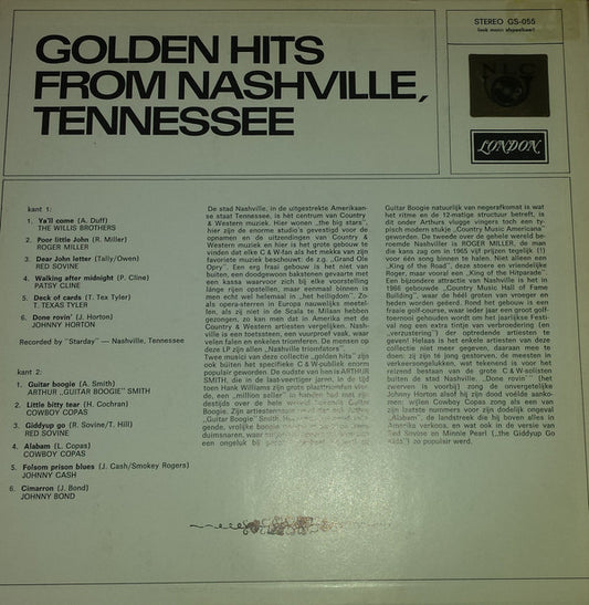 Various : Golden Hits from Nashville, Tennessee (LP, Comp)