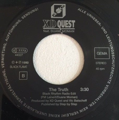 XD Quest Featuring Duane Moman : The Truth (7", Single)
