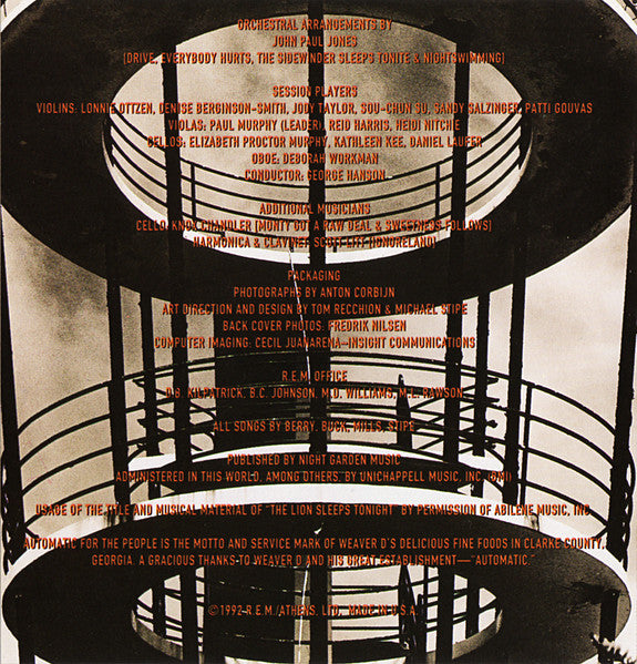 R.E.M. : Automatic For The People (CD, Album, Club)