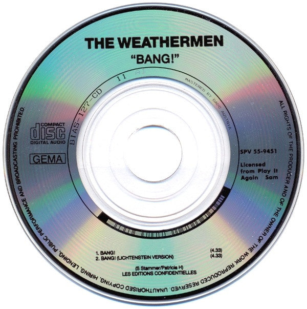 The Weathermen : Bang! (CD, Mini, Single, Car)