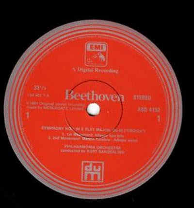 Ludwig Van Beethoven, Philharmonia Orchestra Conducted By Kurt Sanderling : Symphony No.3 'Eroica' (LP)