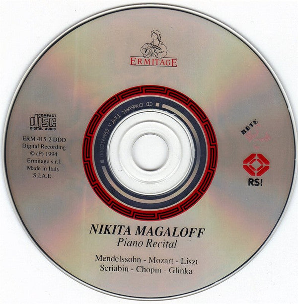 Nikita Magaloff, Wolfgang Amadeus Mozart, Mikhail Ivanovich Glinka, Felix Mendelssohn-Bartholdy, Frédéric Chopin, Franz Liszt, Alexander Scriabin : Piano Recital (CD, Comp, RE)